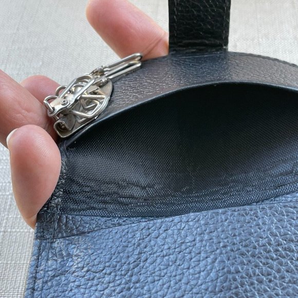 key chains Pouch Black Genuine Leather Keys Holder Handmade Wallet - Picture 7 of 8
